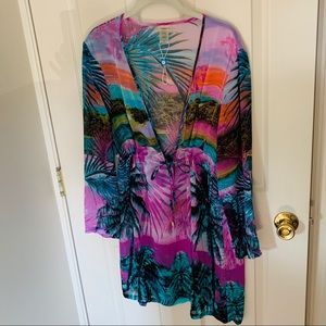 Gorgeous 🌴 Sunset Printed Swim Coverup sz L